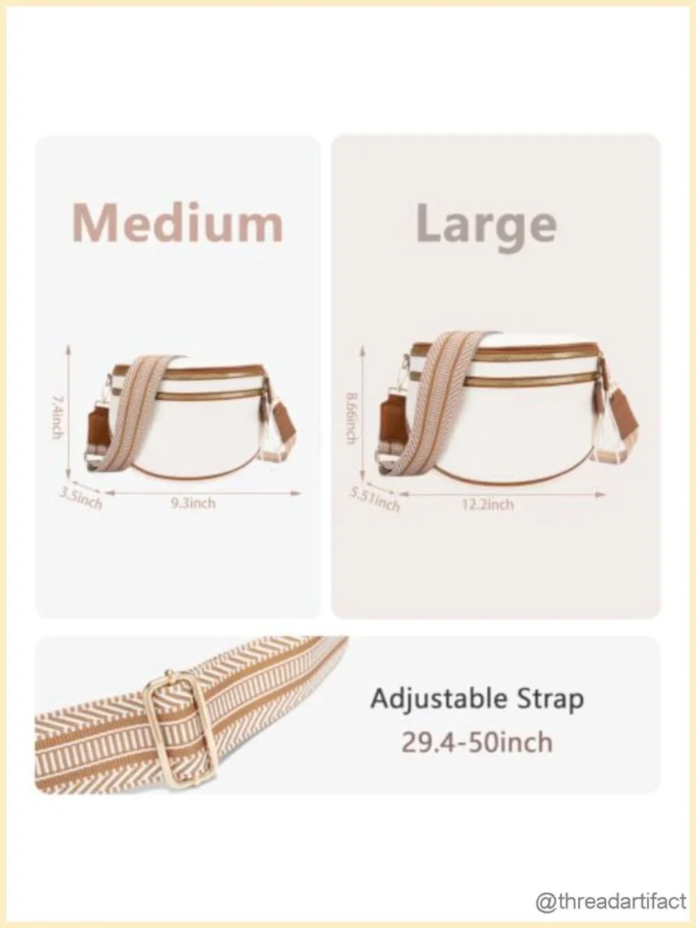 Large PU Leather Crossbody Sling Bag with Adjustable Strap